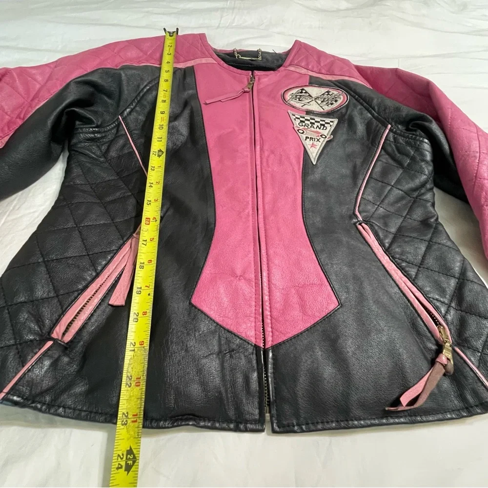 SHEBANG Pink Genuine Leather‎ Moto Jacket